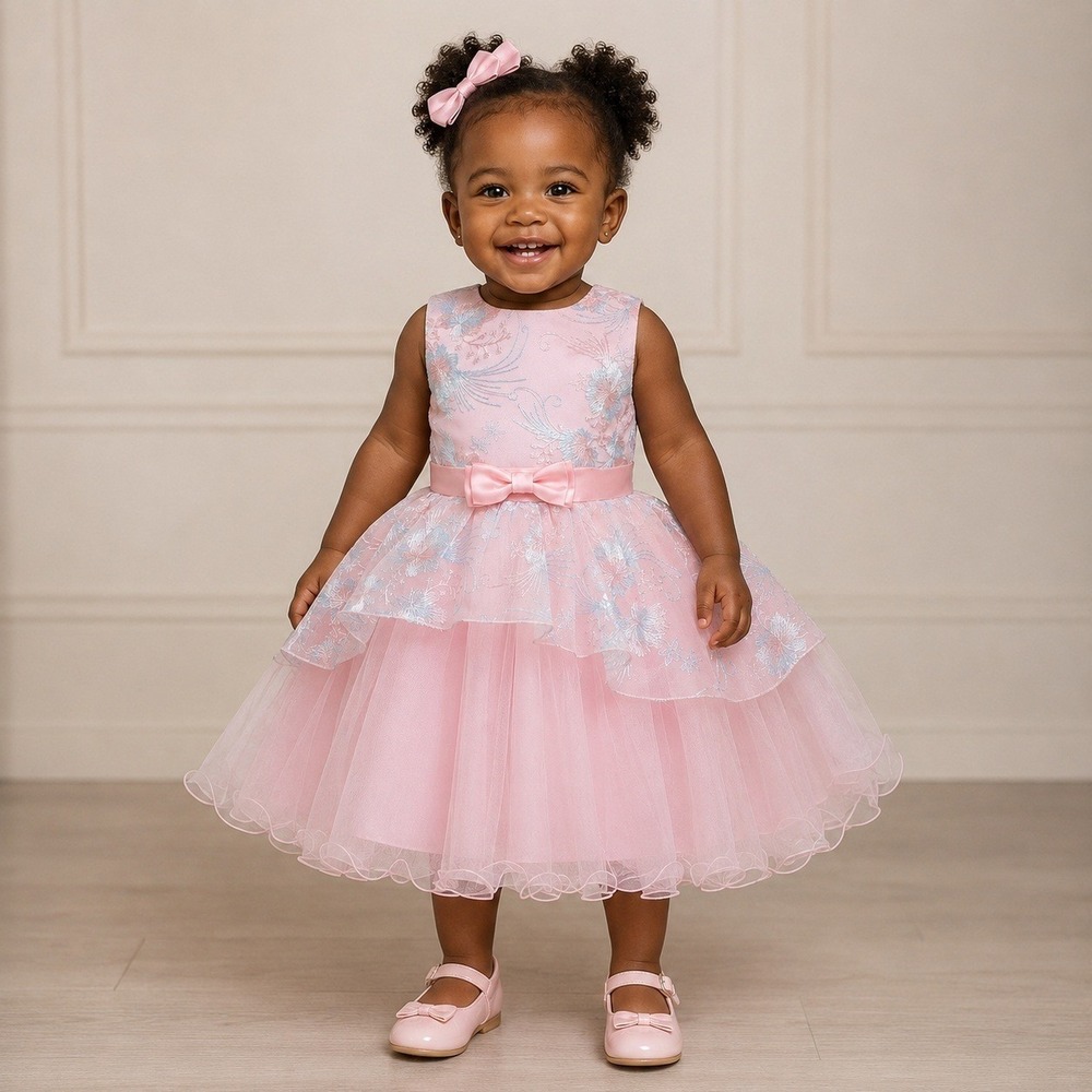 Baby Girls Dress Pink Embroidered Formal Size 24M New With Tags